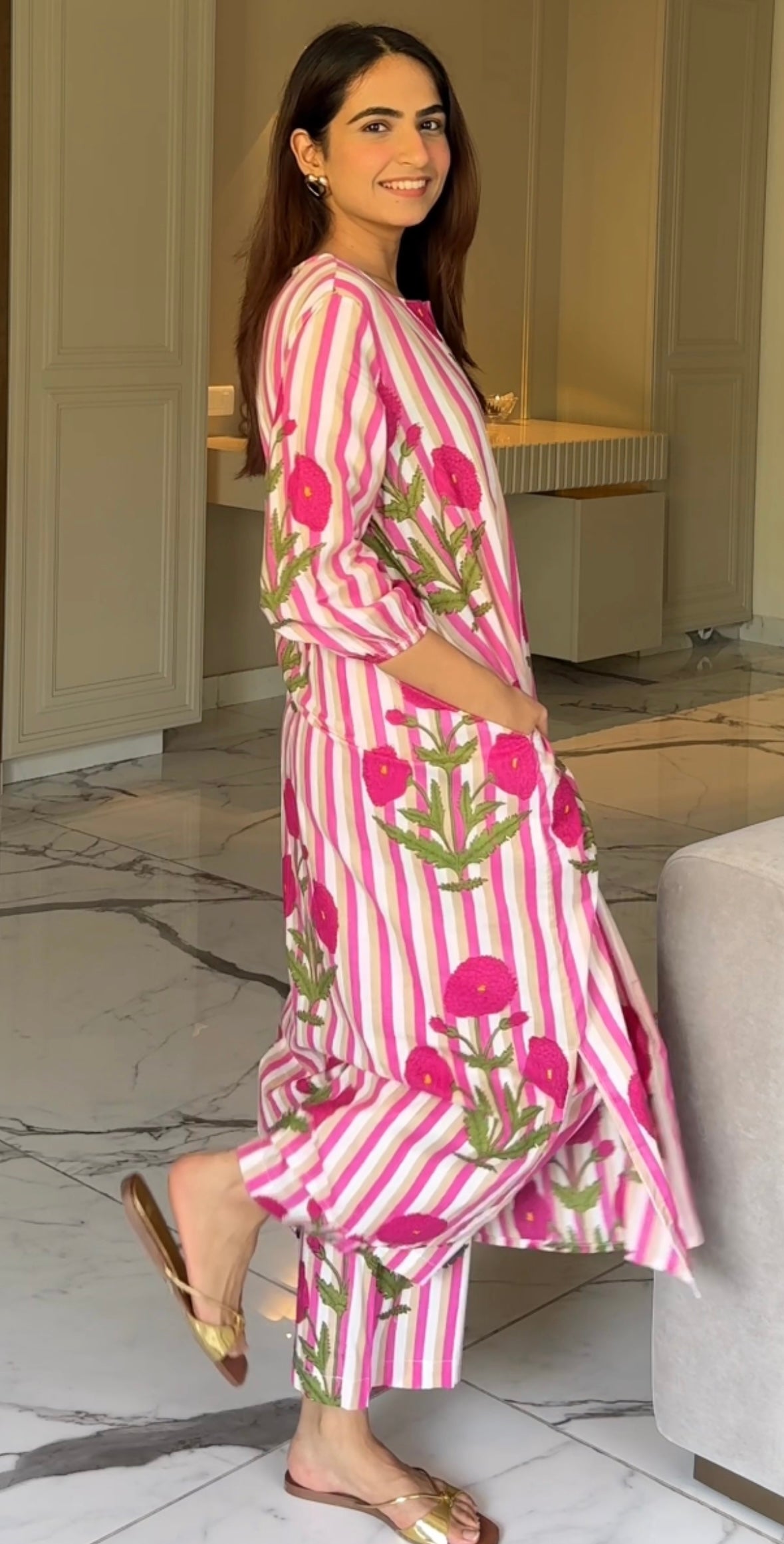 La Rose Hand Block Co-ord Set