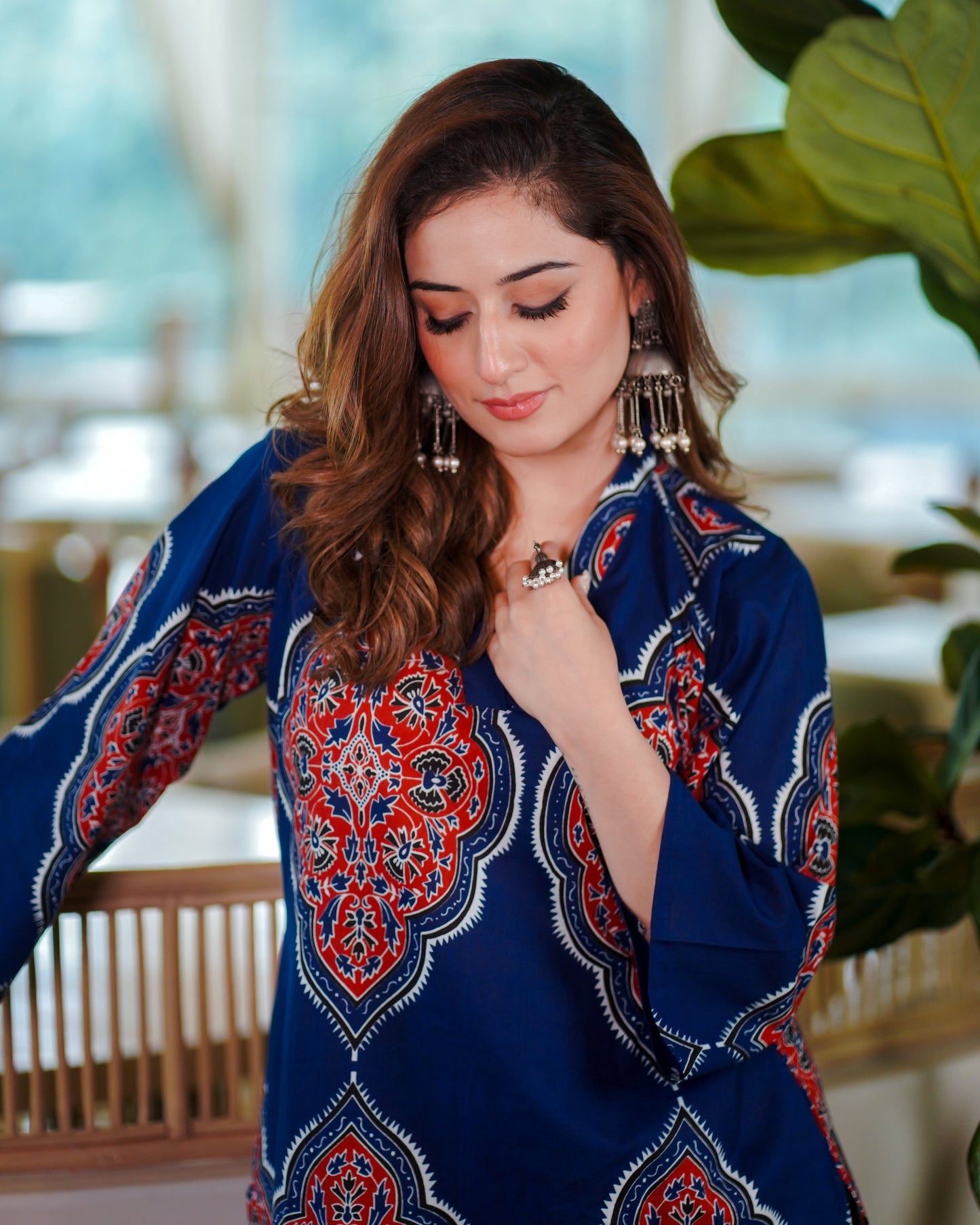 Nayra – Ethnic Leaf Printed Cotton Co-ord Set