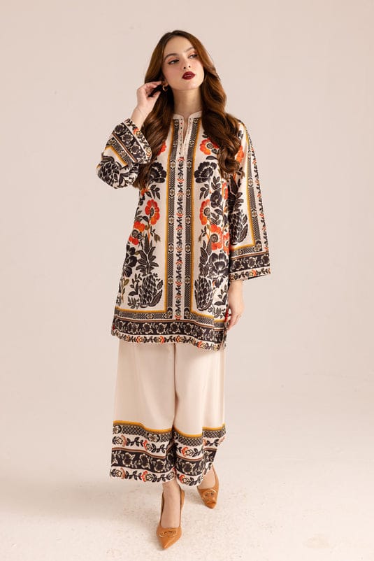 Noor – Beige & Black Butter Co-ord Set