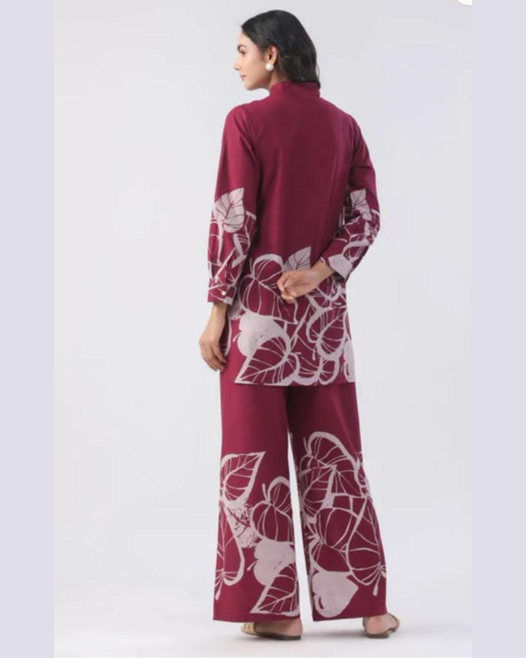 Noir Leaf – Discharge Print Cotton Co-ord Set