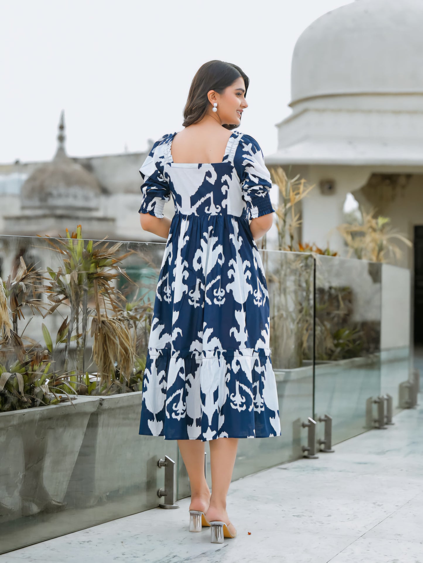 Sapphire Swirl Cotton Middi