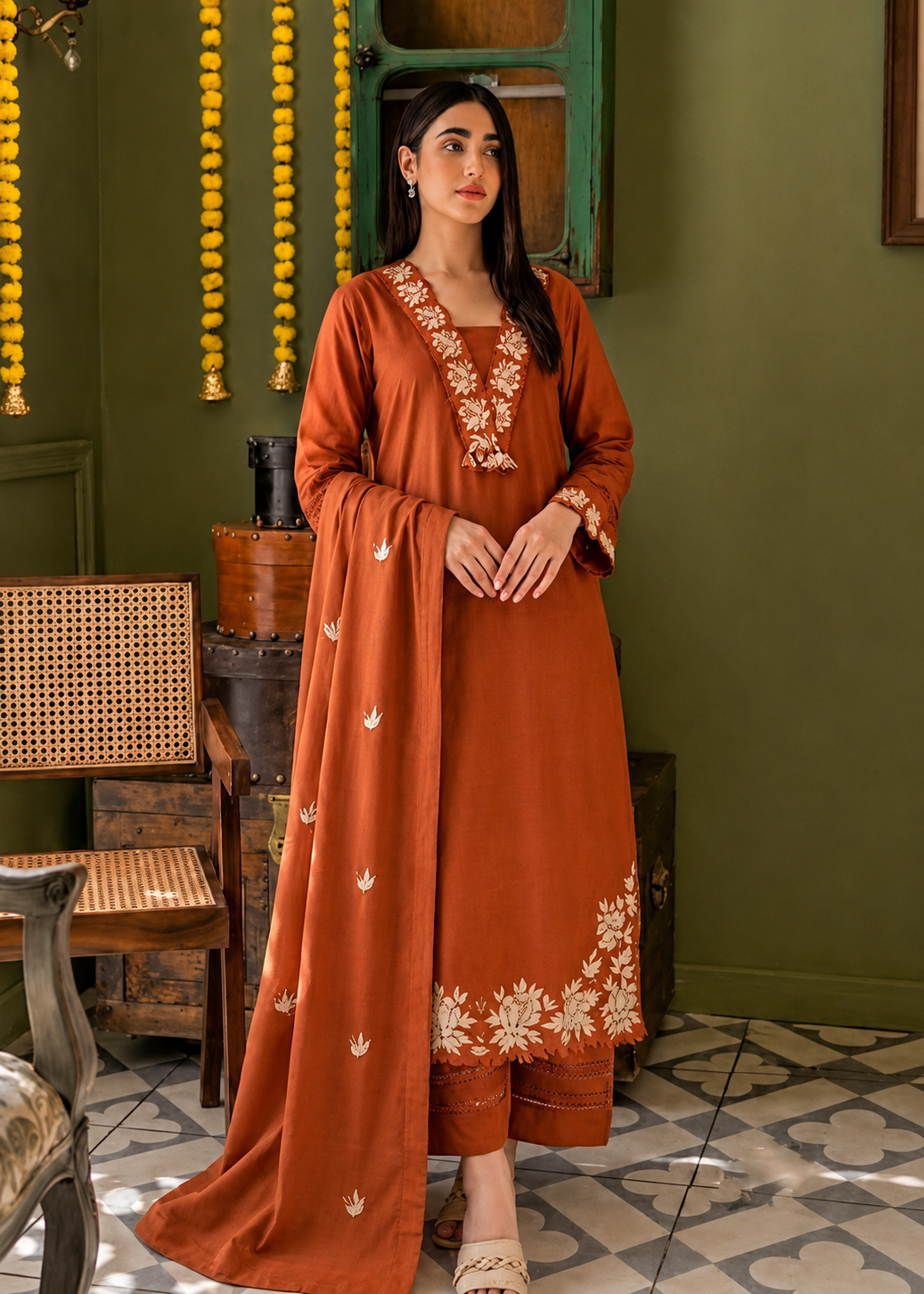 Clay Petals Kurta Set