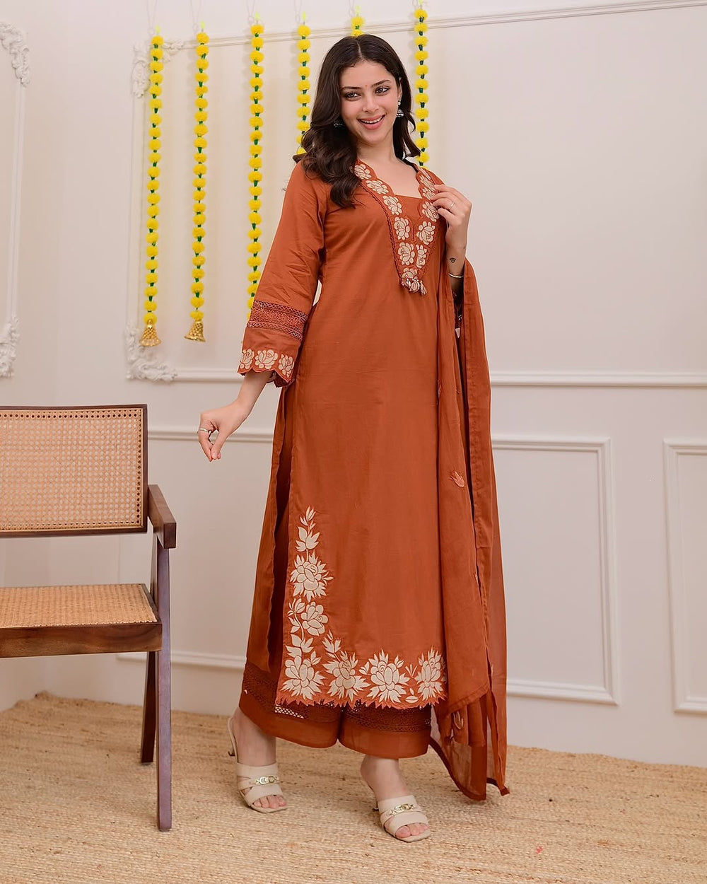 Clay Petals Kurta Set