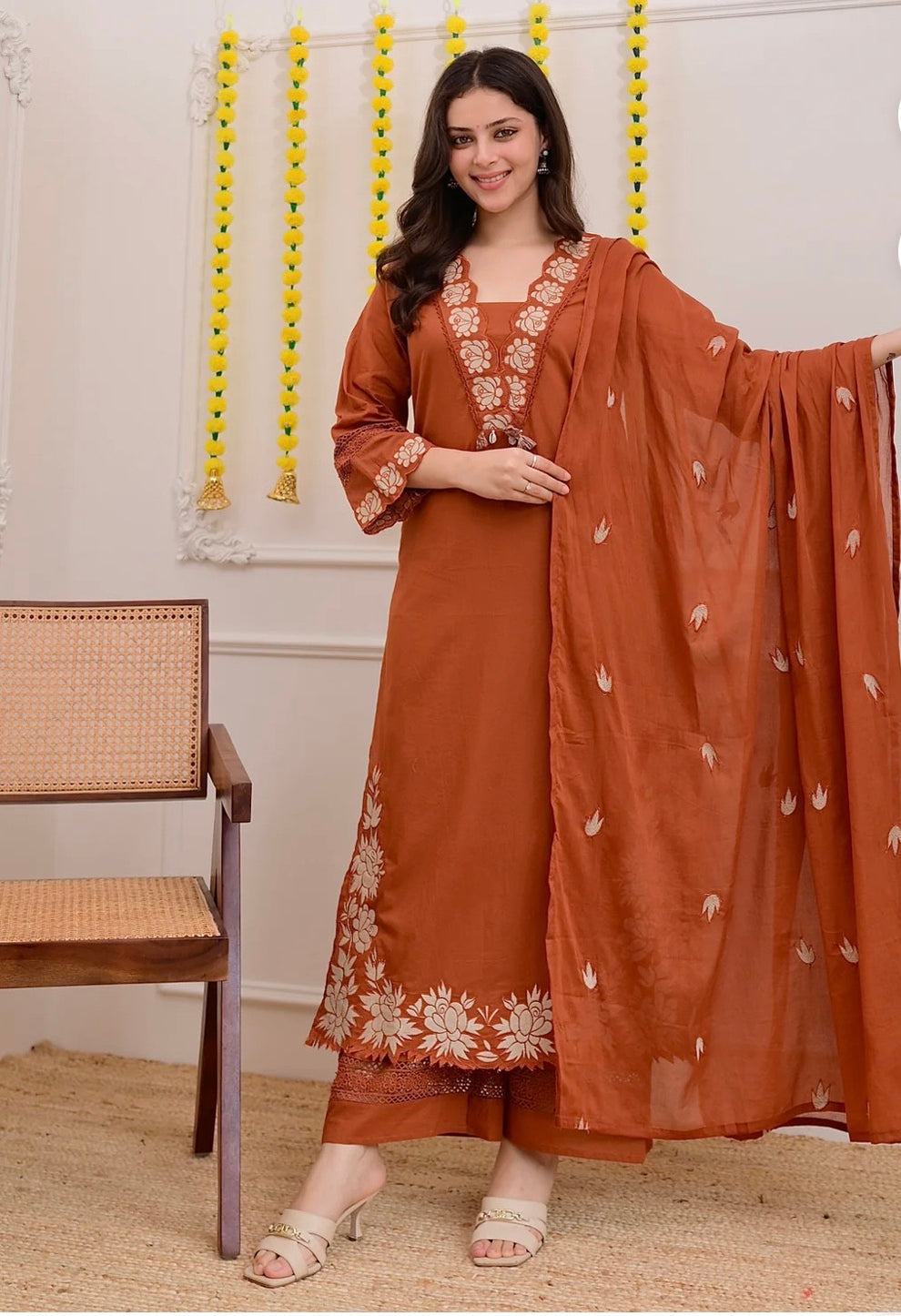 Clay Petals Kurta Set