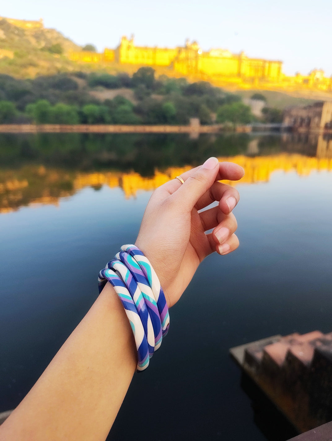 Handcrafted Blue & Mint Lac Bangles