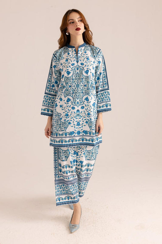 Sitara – White &amp; Blue Butter Co-ord Set