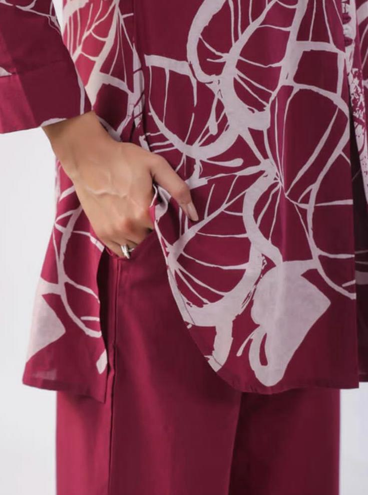 Noir Leaf – Discharge Print Cotton Co-ord Set